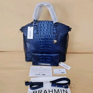 Brahmin Sapphire Large Duxbury Satchel w/Ady Wallet -NWT-